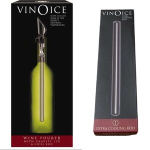 CORKPOPS VINOICE ⭐️ wine pourer &chill rod with extra cooling rod